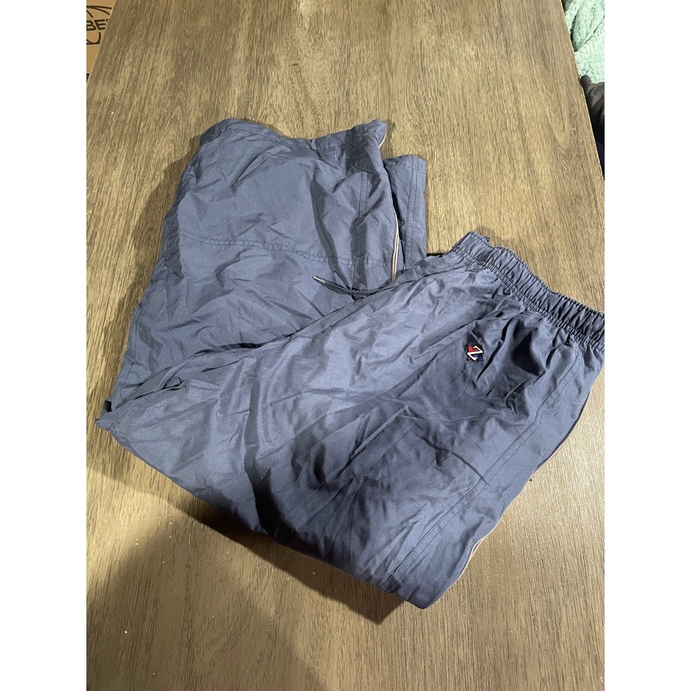 Y2K Jerzees Boys SZ 2XL Navy Blue Wind Pants Mesh Lined Activewear Straight Leg